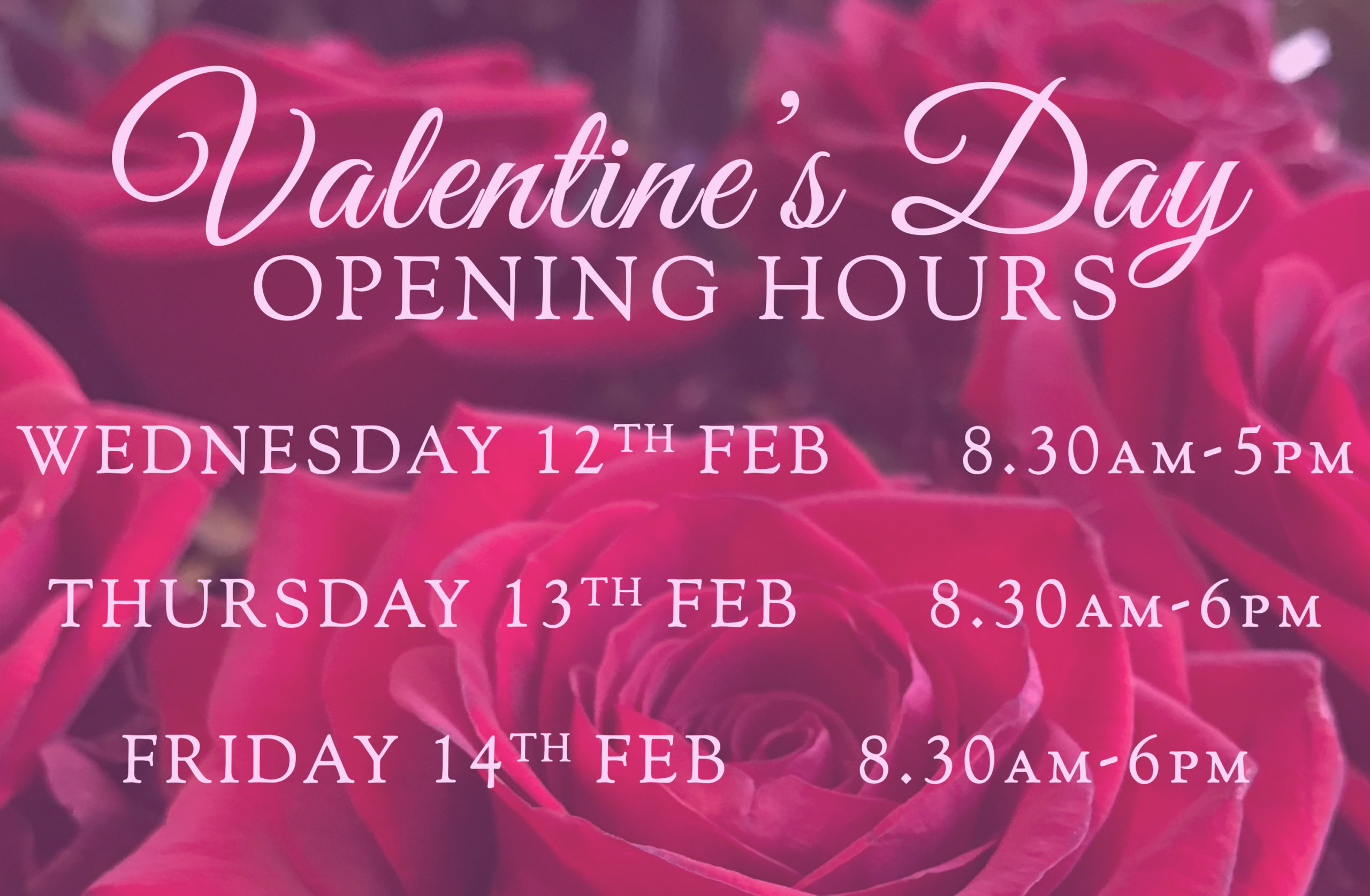 Valentines Day Opening Hours 2025